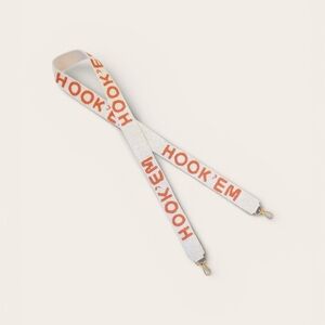 Handmade UT Hook ’Em White & Burnt Orange Woven Purse Strap | Texas Longhorns